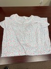 Aria nightgown small s gown cotton blend knit white Pink  floral  Pit 18 40L Euc — photo 4