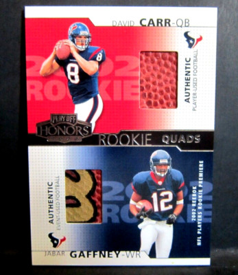 Carr/Gaffney/Walker/Stephens 2002 Playoff Honors 3Clr GU Quad Ball#/500!Texans