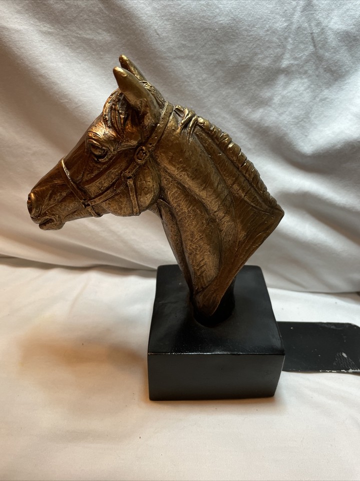 Vintage Austin Prod Inc 1975 Art Sculpture Horse Head Statue Bookend