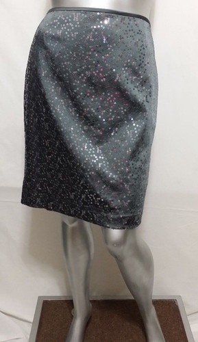 NWT Women Alex Marie OCCASION SEQUINED SKIRT Size 10 Silver/grey tone "BRITT"