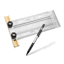 6'' Precision Marking T-Square, T Rule W/Pencil for Measuring, Scribing, Setting