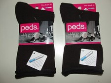Women's Peds Coolmax Roll Top Crew Socks - 4 Pair - Shoe Size 5-10 - New in Pkgs