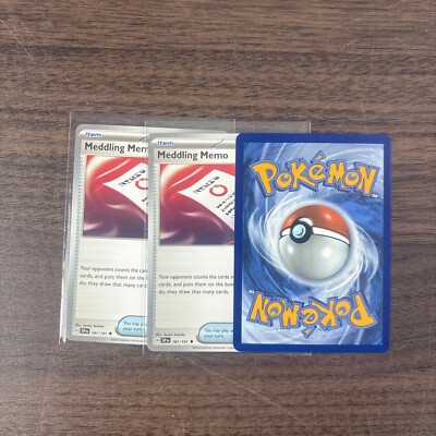 pokemon trading card game meddling sparks box 3x Playset Meddling Memo (181/191) Surging Sparks (SV08)- Pokemon TCG