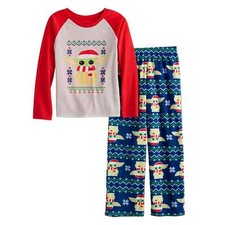 Baby Yoda Christmas Pajamas Set Shirt Pants Girls Disney Grogu Star Wars 4 6 8