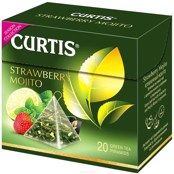 Curtis GrüNer Tee Strawberry Mojito 20 Pyramidenbeutel Pyramid Tea GrüNtee-image