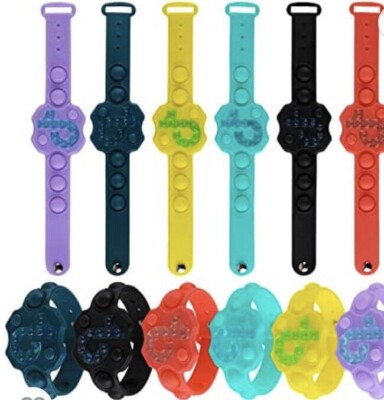 UimoKi 6 Push Pop Fidget Toy Fidget Bracelet, Durable and Adjustable, Multico