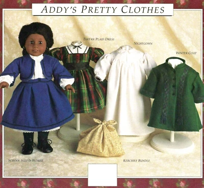PLEASANT COMPANY American Girl Doll Addy's Pretty Clothes Patterns Out of Print Reproduction