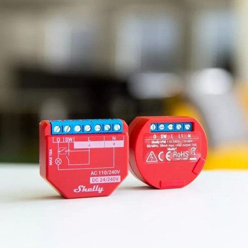 Relè controllo consumi Wi-Fi e bluetooth, Shelly 1PM Plus Power Measurement - Foto 7 di 12