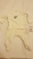 MOTHERCARE New Born Baby Boy Girl Organic Cotton Bodysuit - WHITE