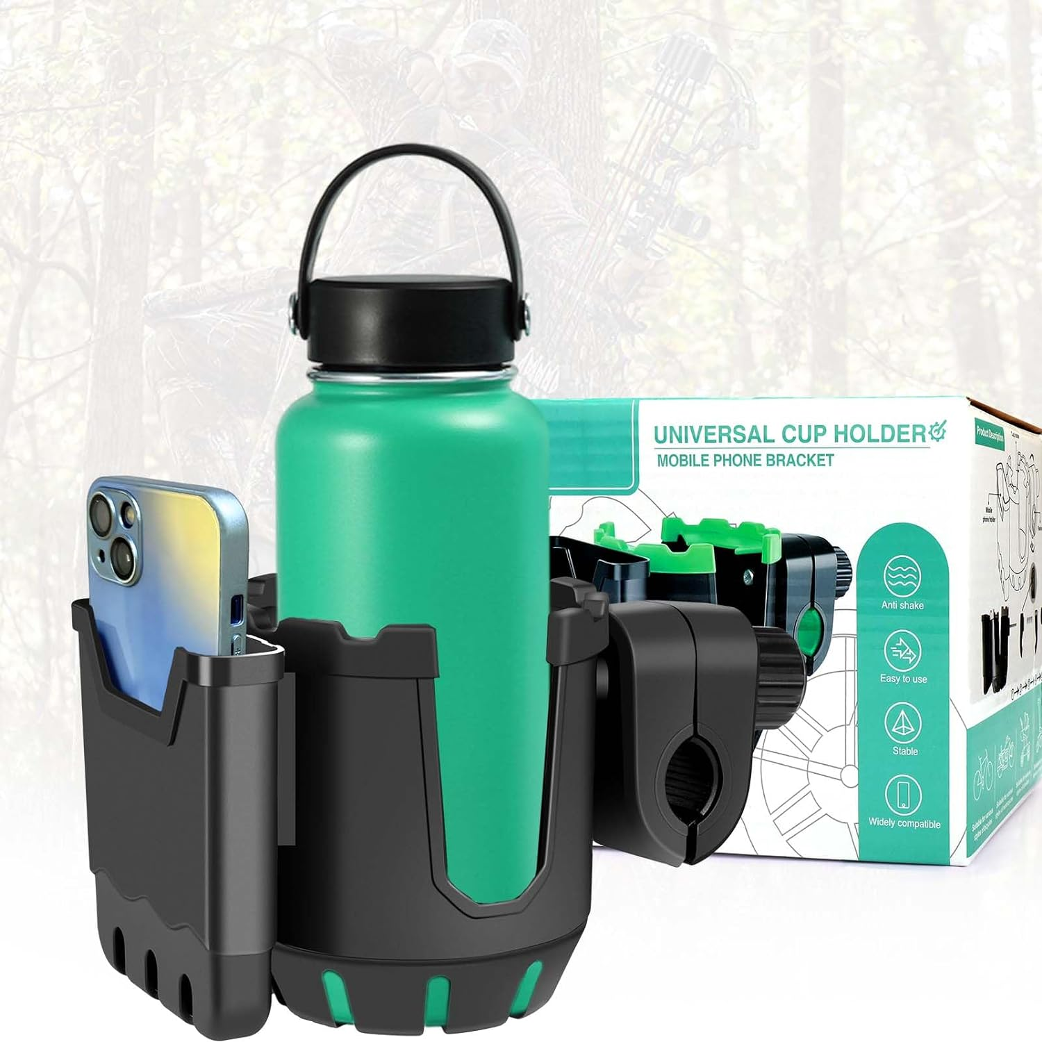 Hunting Accessories,Ladder Tree Stand Cup Holder for Deer Duck Turkey Black (fre