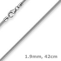 1,9Mm Schlangenkette Kette Collier Aus 585 Gold WeißGold, 42Cm, Damen, Goldkette