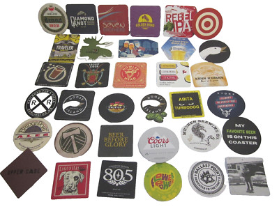 35 New Beer Bar Coasters Craft Domestic Import New Mixed Glass Mat Beer Coasters