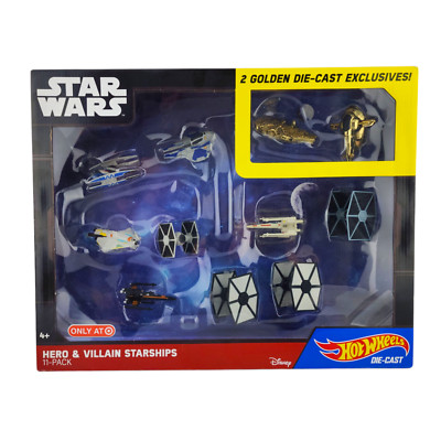HOT WHEELS Stars Wars Hero & Villain Starships 11-Pack Gold Target DGN52 2016
