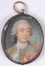 Attributed to Nicolas Lafrensen the Younger "Swedish aristocrat" miniature (m)