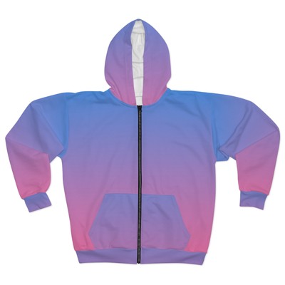 Purple Gradient Unisex Zip Hoodie (AOP)