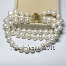 Elegant AAA 8-9MM SOUTH SEA WHITE PEARL BRACELET 14K CLASP