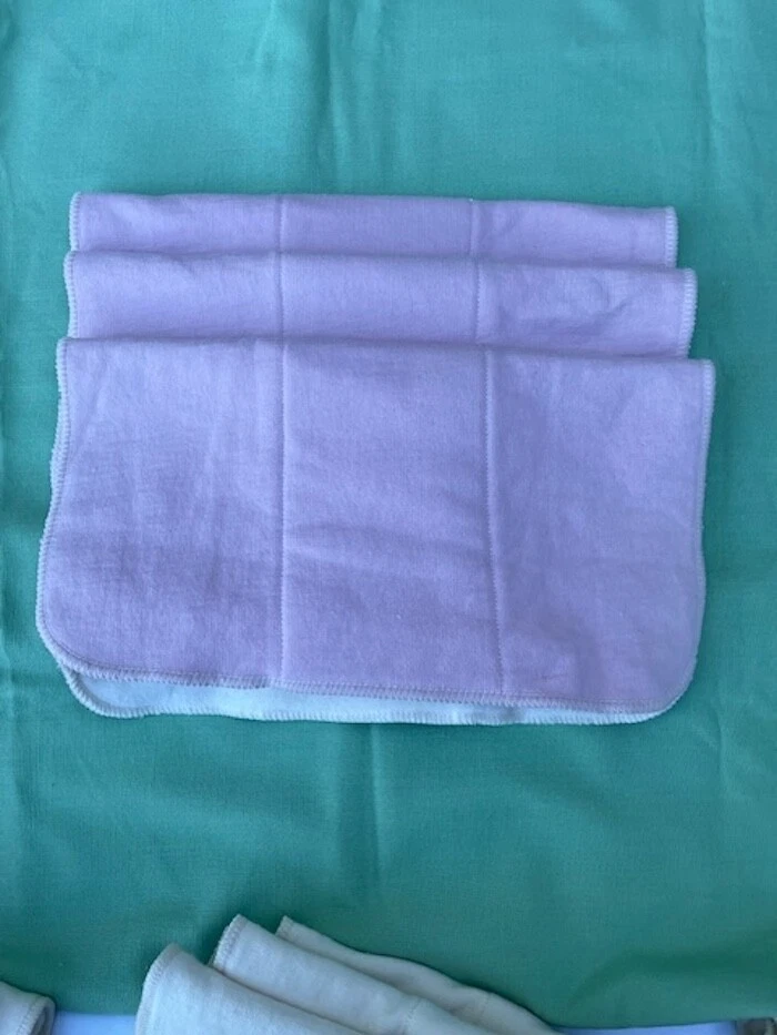Loveybums Medium 3 pack Organic Cotton Prefold Lavender Size 12 in.X 14 in .