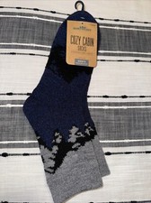 Northeast Outfitters Men's Cozy Cabin Socks Crew NWT Size 8 - 12.5 Navy  Grey 