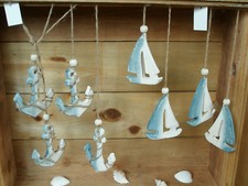 Deko Girlande, Schiff + Anker zur Auswahl, Holz, ca. 55 cm