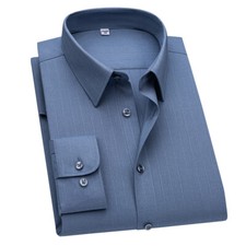 Mens Dress Strips Shirts Formal Business Long Sleeves Buttons Casual Shirts Tops