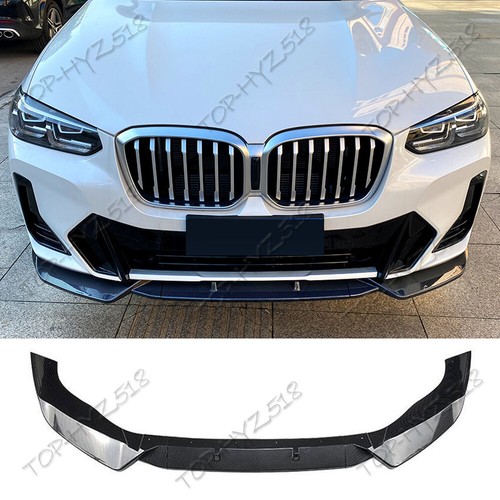For BMW X3/X4 2022-2024 Carbon ABS Front Bumper Lip Body Kit Spoiler ...