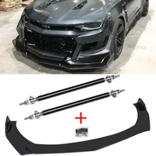 For Chevrolet Camaro SS 1LE ZL1 Front Bumper Lip Splitter Spoiler + Strut Rods