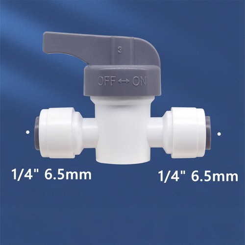 1/4" 3/8" Push Fit Connector Adapter Valve RO Fridge Water Filter Quick Fittings - Afbeelding 67 van 92