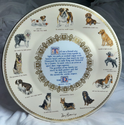 Aynsley 1978 Der Hundeteller illustriert mit dem Gedicht von J Michael Gillow