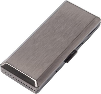 10 cigarette case Metal Cigarette Case Women's Men's Double Sided 10 Cigarettes Portable  Silver