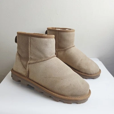 UGG Classic Mini Boots Womens UK 4 Chestnut Suede Sheepskin Winter Ankle Snow