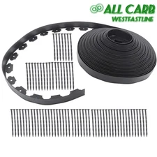 L-shaped Landscape Edging Border Kit No-Dig Garden Edge Lawn Border with Spikes