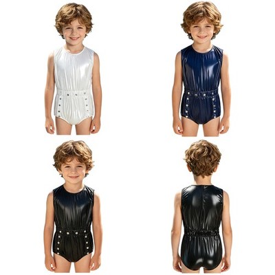 Kids Romper Casual Sleepwear Daily Jumpsuit Press Buttons Boys Homewear Beach