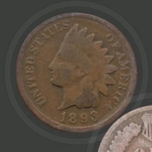 1893 Indian Head Cent Penny Good Condition 1c One Cent US Coin- 0732
