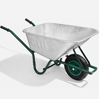 GreenGuard 100L Galvanised Garden Wheelbarrow - 165kg Load Large Capacity 