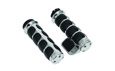 Kuryakyn by Kellermann 6342 Premium ISO Grips - Chrome Twist Throttle (Pair)