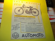 FEUILLET PUBLICITAIRE D EPOQUE GAMME VELOMOTEUR BMA AUTOMOTO - terrot motobecane