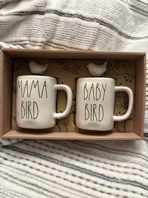Rae Dunn Ceramic Momma Bird/Baby Bird Set NWT Artisan Collection