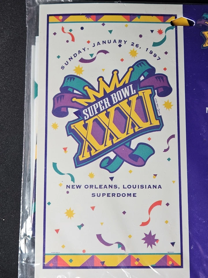 Nuevo de Lote Antiguo 1996 PUERTA PANCARTA NFL Superbowl XXXI 31 Suministros Decoraciones 27"X 54" Foto 3 de 3