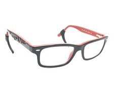 Ray-Ban RB 1535 3573 Kid's Black Red Logo Rectangular Eyeglasses Frame 46-16 130
