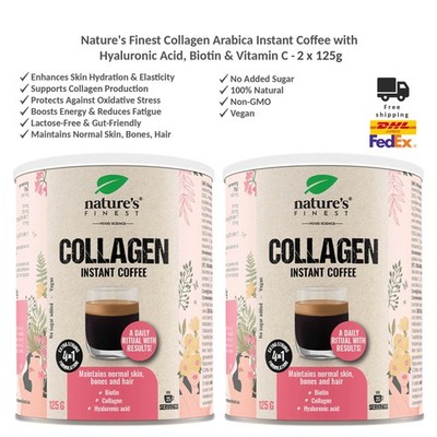 Nature's Finest Collagen Arabica Instant Coffee with Hyaluronic Acid, Biotin x2