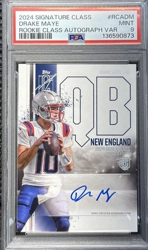 2024 Signature Class Drake Maye Rookie Auto Variation On Card Patriots PSA 9