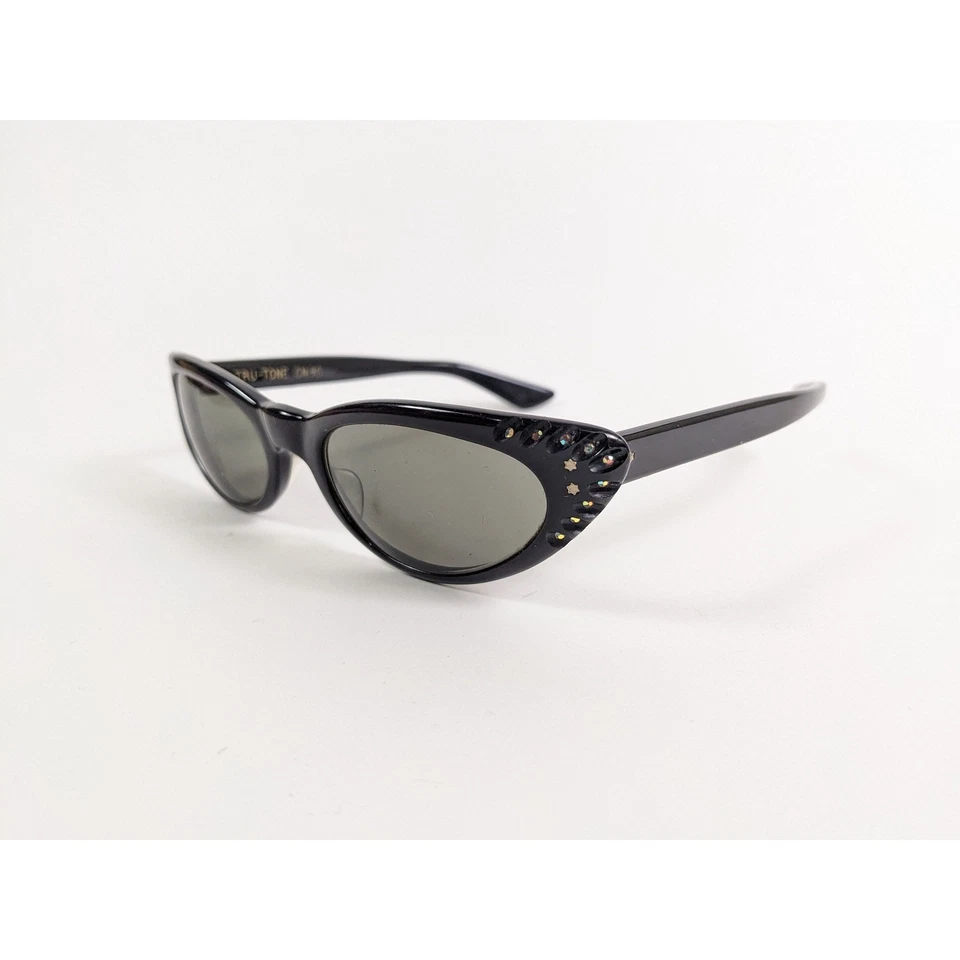 Vintage Rhinestone Cat Eye Sunglasses American Optical Temptress Cateye 50's 60s - Image 3 of 4
