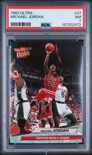 1992 FLEER ULTRA #27 MICHAEL JORDAN PSA 7