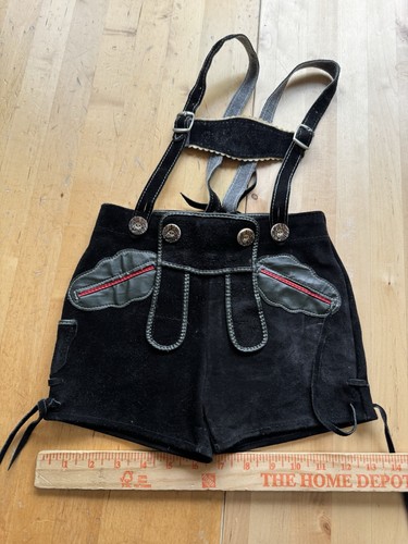Children’s Black Suede Lederhosen