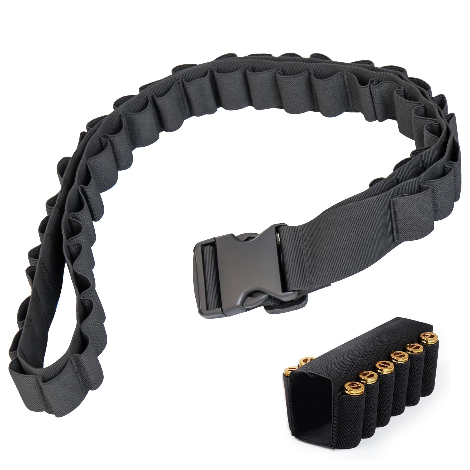 50 Rounds Shotgun Shell Bandolier for 12 Gauge Adjustable Nylon Shell Shoulde...
