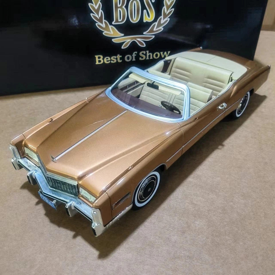 Bos 1/18 1976 Cadillac Eldorado Convertible 1976 Bronce Resina Metálica Modelo de Coche Foto 2 de 4