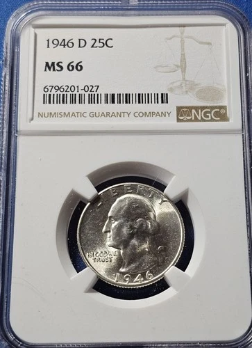 A 1946 D Washington Quarter NGC MS66!!!