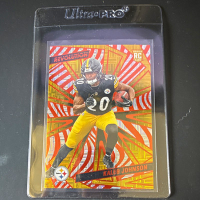 Panini 2025 Revolution Rookies Kaleb Johnson RC Orange Levels /299 #223 Steelers