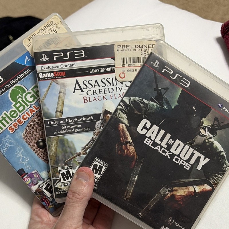 Lot of 3 PS3 games - COD Black Ops, Assassin’s Creed Black Flag, Little Big Pl.2