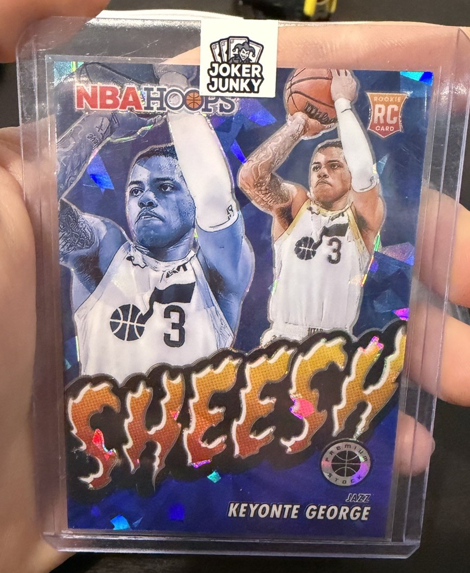 2023-24 Nba Hoops Premium Stock - Sheesh Keyonte George #8 Blue Ice /99 (RC)